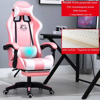 WCG Gaming Stuhl Computer Stuhl Hochwertiger Gaming Stuhl Leder Internet LOL Internet Cafe Racing Stuhl Bürostuhl Gamer Neu