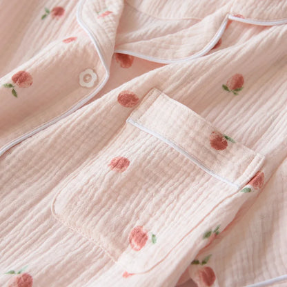 2025 sommer Damen Kurzarm Shorts Pyjamas Set 100 % Baumwolle Krepp Tuch Dünne Hause Service Zwei-stück Frühling und Herbst Lose