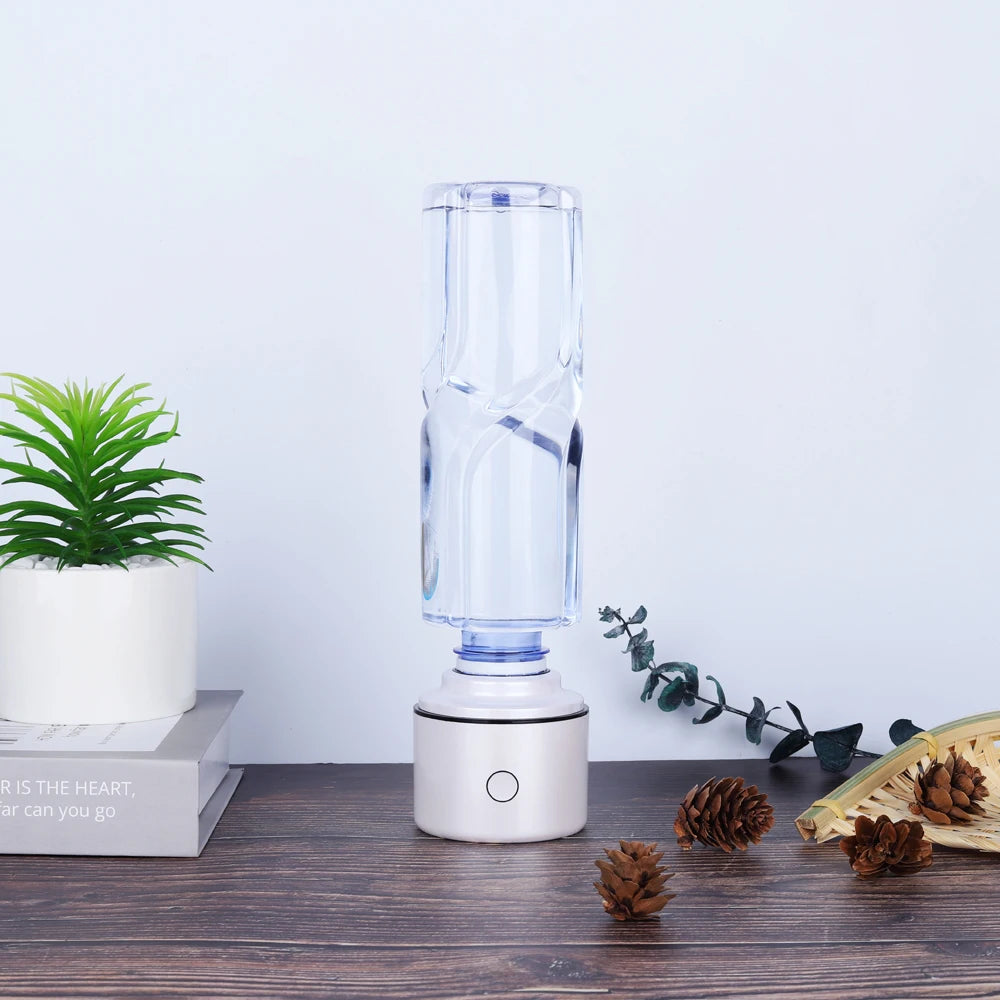 Portable 5000PPB Nano High Rich Hydrogen Water Generator Bottle ORP Alkaline Electrolysis Ionizer Anti-Aging Can Breathe Pure H2.