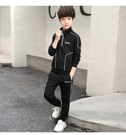 Spring Autumn Teenager Boys Clothing Sets Child Fashion Letter Sweatshirt + Pants 2Pcs Kids Tracksuit 4 5 6 7 8 9 10 11 12 Years.