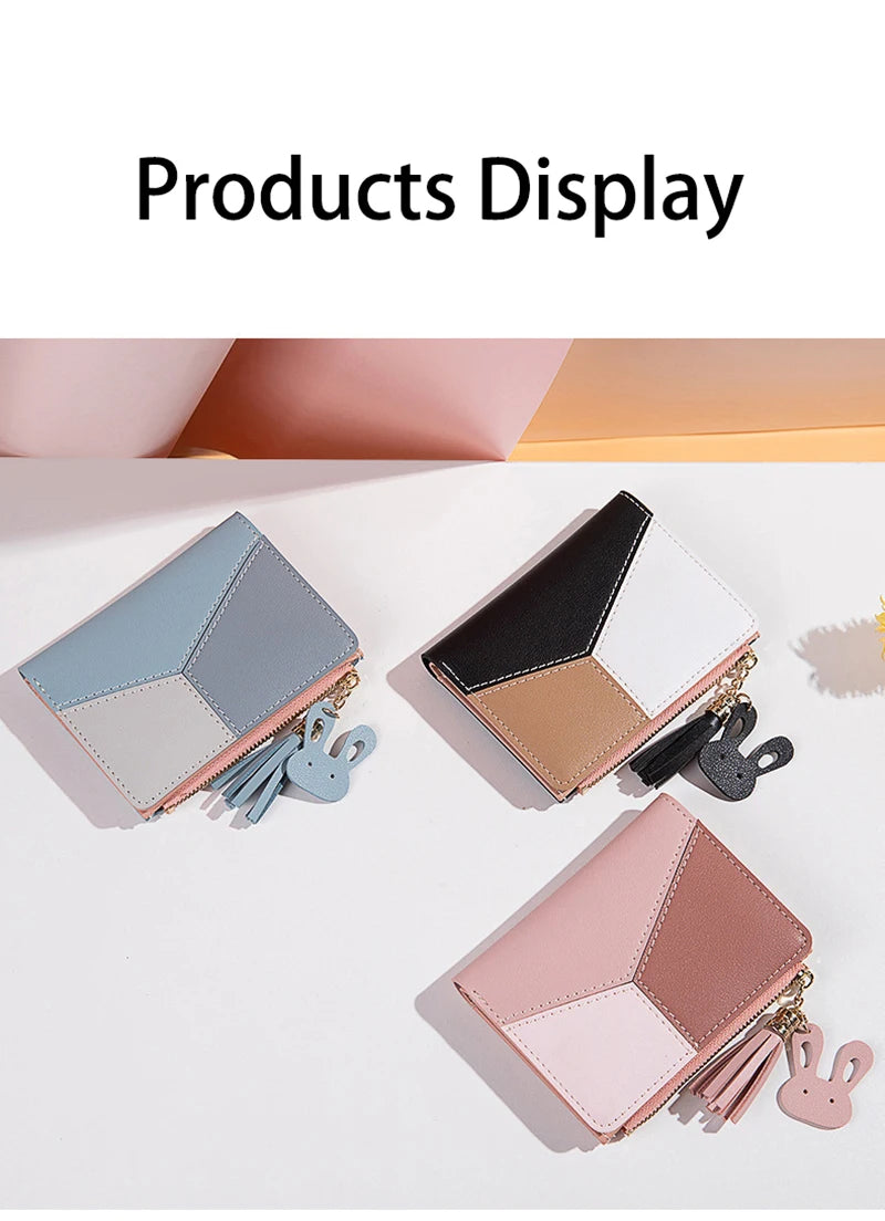 Women's Wallet PU Leather Women's Wallet Made of Leather Women Purses Card Holder Foldable Portable Lady Coin Purses.