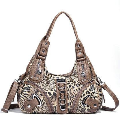 Women Handbags Leopard Bag Top-handle Handbag Fashion Satchel Dumpling Pack Shoulder Bag Tote Bag Hobos Large Purse.