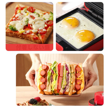 220V Electric Sandwich Maker Timed Waffle Maker Toaster Baking Multifunction Breakfast Machine takoyaki Pancake Sandwichera 600W