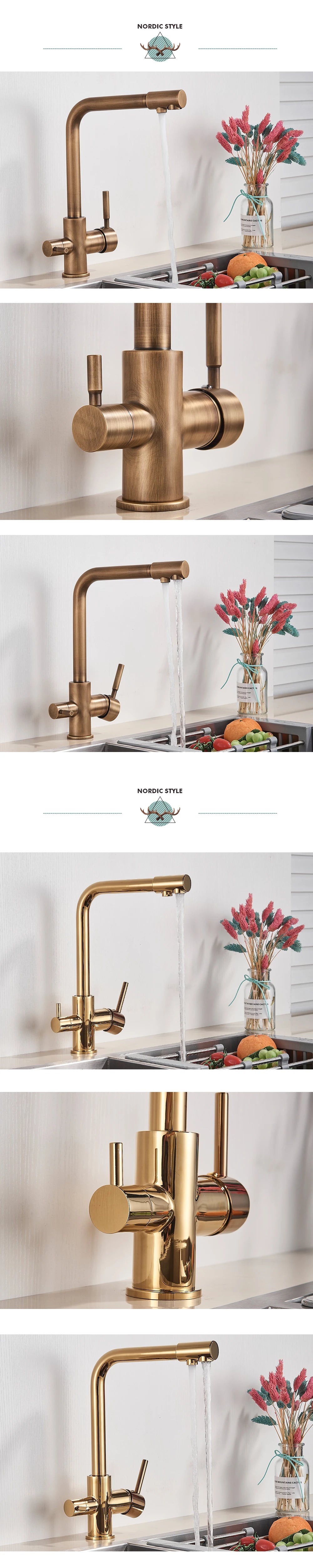 Filtered Kitchen Sink Faucets Drinking Water Filter Kitchen Faucet Sink Tap Hot Cold Water Tap For Kitchen