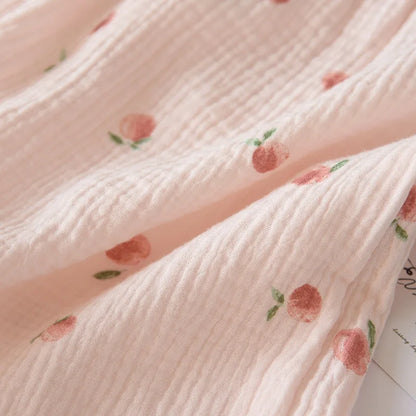 2025 sommer Damen Kurzarm Shorts Pyjamas Set 100 % Baumwolle Krepp Tuch Dünne Hause Service Zwei-stück Frühling und Herbst Lose