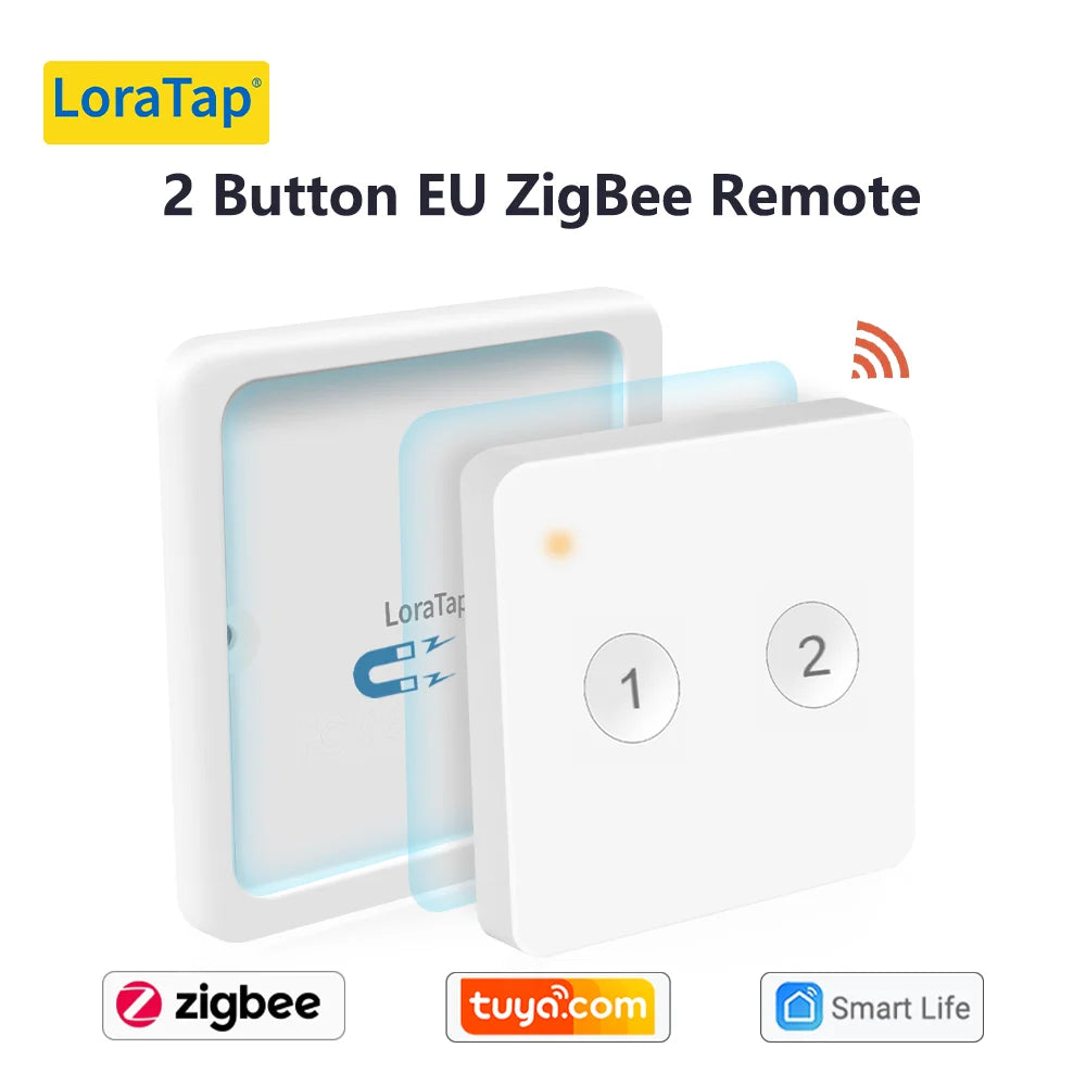 LoraTap ZigBee 3.0 Wireless 14 EU US Push Button Remote Tuya Scene Automation Control Switch Smart Life App Hub Need
