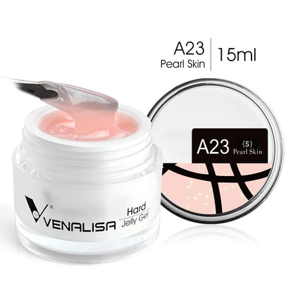 15ml Venalisa Jelly Extension Nail UV Construction Gel French Glitter Poly Nail Gel Clear Natural Camouflage Color Fibre Varnish