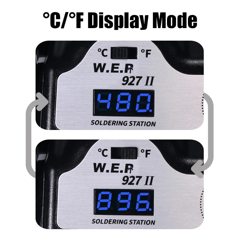 WEP 927-II 2 helfende Hände, elektrische Lötkolbenstation, Digitalanzeige, 60 W, Lötkolben-Set, Temperatureinstellung, Schweißen zu