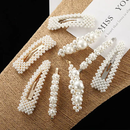 Simulated Pearl Hair Clips For Women Korean Women Hairpins Girl Geometric Hair Barrettes Fashion Hairgrip Hair Accessories.