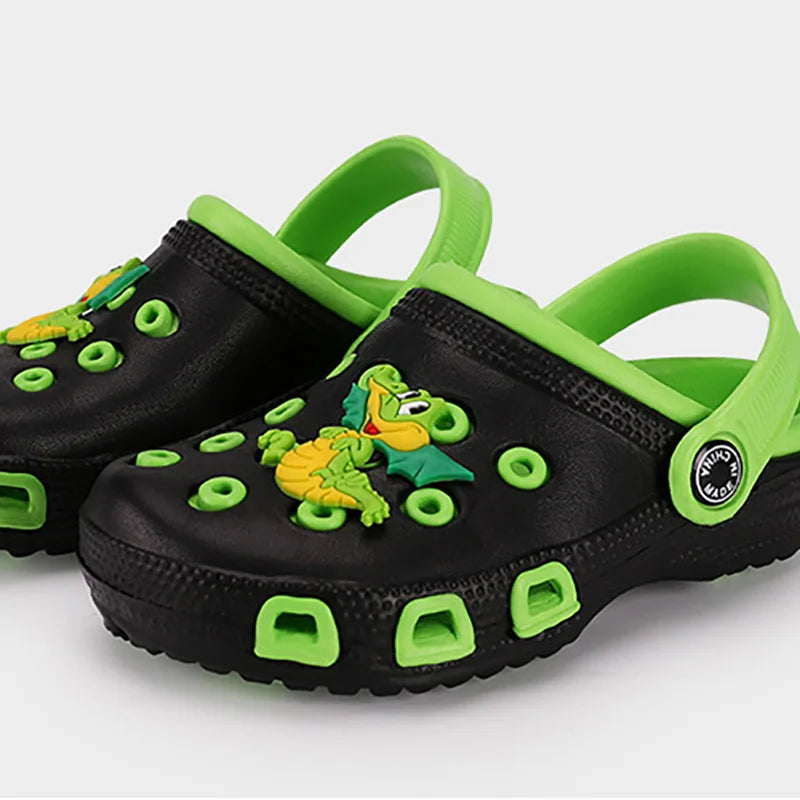 EUR24-35 Children Mules Clogs Kids Summer Garden Cute Cartoons Shoes Girl Boy Beach Shoes Candy Color Hole Baby Shoes Sandals.