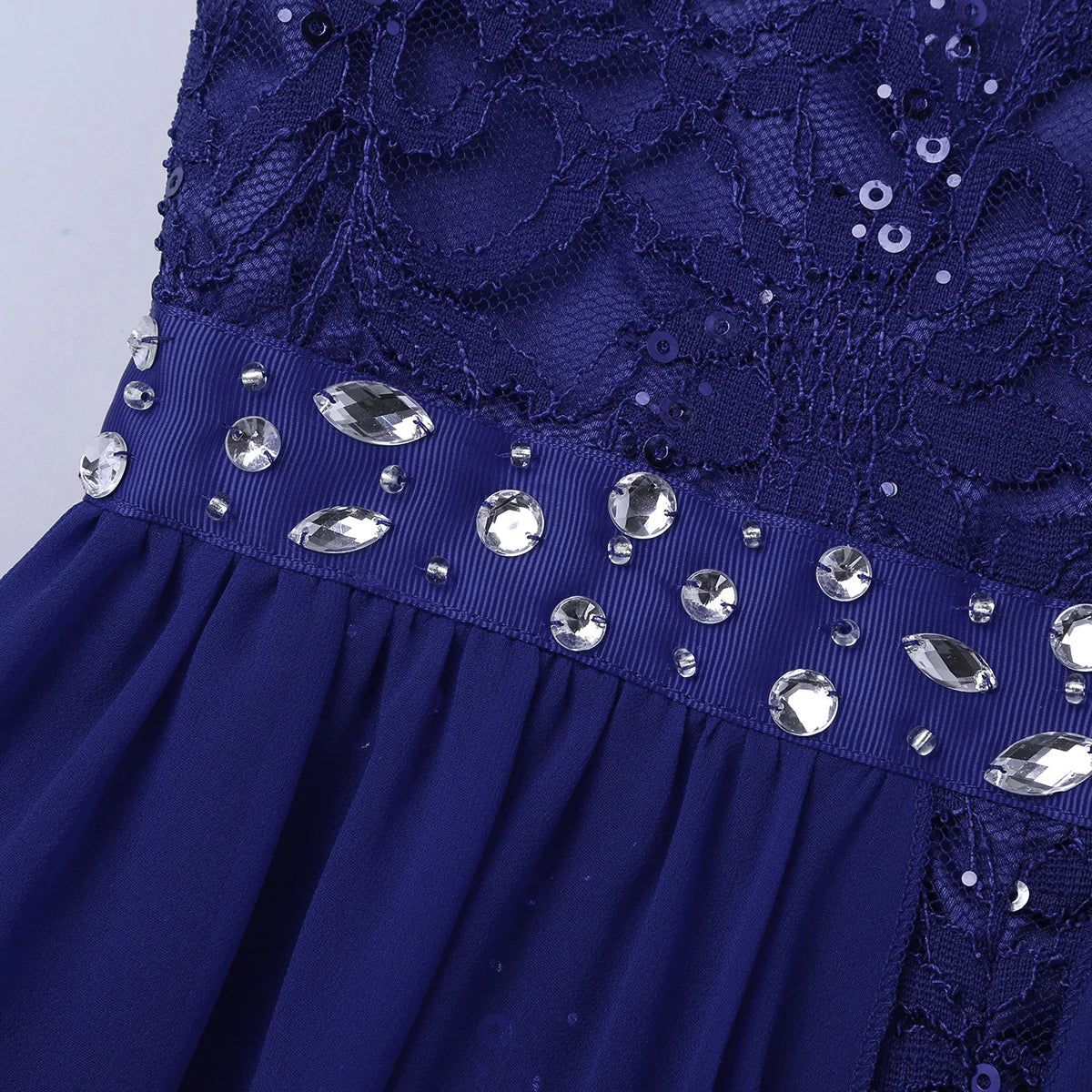 Kinder Mädchen Hochzeit Geburtstag Party Kleid Ärmelloses Blumen Spitze Strass Tanz Kleid Body für Pageant Bühne Leistung.