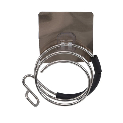 Haartrockner-Halter, Gebläse-Organizer, selbstklebend, zur Wandmontage, nagelfrei, ohne Bohren, Edelstahl-Spiralständer, Aufbewahrung für Badezimmer