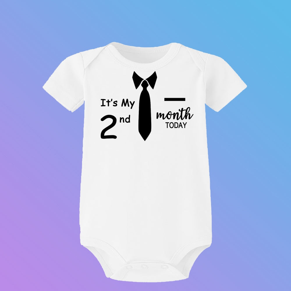 Monatlicher Meilenstein-Baby-Wachstums-Body, cooler Junge, 1–12 Monate, Einteiler, Babyparty, Geschenk, Monatsbilder, monatliche Overall-Kleidung.