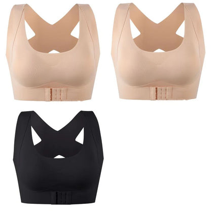 1pcs/2pcs/3pcs Women Bras For Women Push Up Bra Posture Corrector Bralette Front Closure Female Underwear Cross Back Tops.