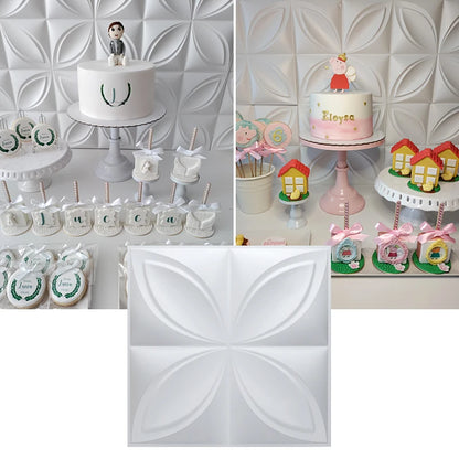 12 Pcs Decorative 3D Wall Panel Diamond Design Matt White Wallpaper Mural Tile-Panel-Mold 3D wall sticker bathroom kitchen 30cm