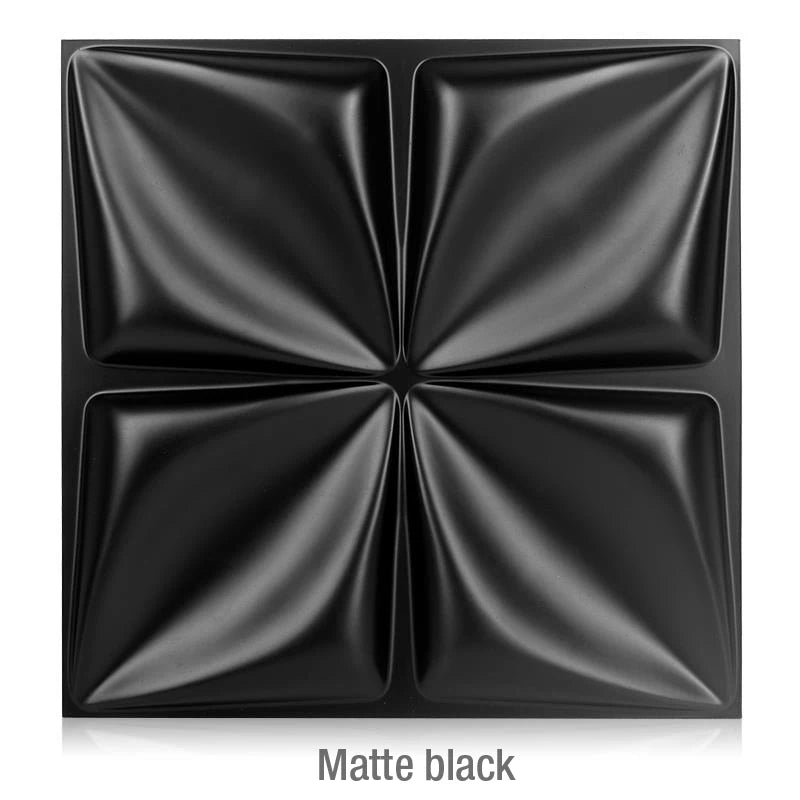 12PC 50x50cm 3d art plaster cut geometric diamond carved wood adhesive bottom wall 3d wall sticker 3d wall panel home decoration