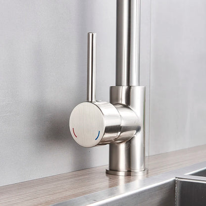 Spring Brushed Nickel Kitchen Faucet Deck Mounted Mixer Tap 360 Degree Rotation Stream Sprayer Nozzle Kitchen Sink Hot Cold Taps