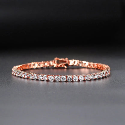Iced Out Crystal Tennis Bracelet for Women Punk Hiphop Luxury AAA+ Cubic Zirconia Wedding Gold Color Hand Chain Jewelry OHH118.