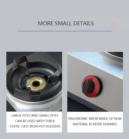 Shaped Single Stove Household Liquefied Petroleum Gas Stove Pulse Electronic Ignition Stove Thickened Stainless Steel Gas Stove