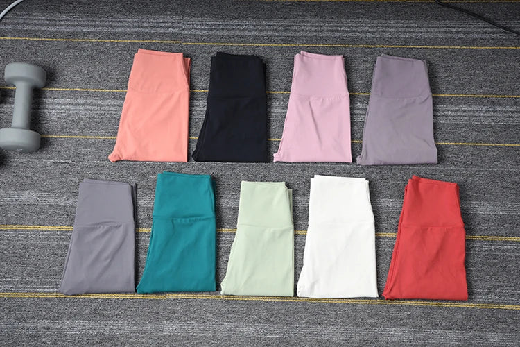 SOISOU Nylon Gym Yoga Pants Women Leggings For Fitness High Waist Long Pants Women Hip Push UP Tights Women Clothing 2 Types.