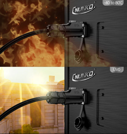 CNLINKO LP12 2~8 Pin Circular Connector with 1 Meter Cable Assemblies IP68 Waterproof Outdoor Industrial Electrical Connector.