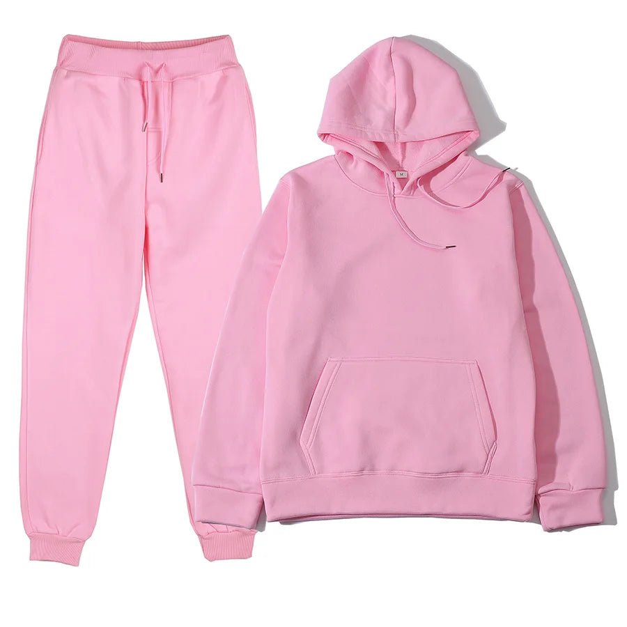2022 new Womens Oversized Tracksuit Warm Fleece Suits Hoodies Tops Casual Sweatshirts Jogging Pant Outfits Sweatpants.
