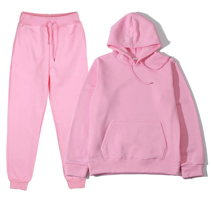 2022 new Womens Oversized Tracksuit Warm Fleece Suits Hoodies Tops Casual Sweatshirts Jogging Pant Outfits Sweatpants.