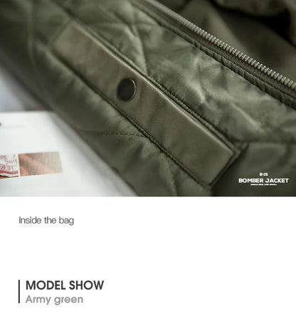 Maden Vintage B15 Bomber Jacket for Men Faux Rabbit Fur Lapel Signature Arm Pocket Winter Thickened Warm Windproof Coat Parkas.