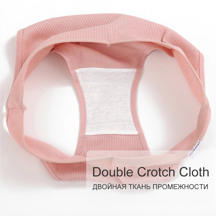 FINETOO 3PCS/Set Women's Underwear Cotton Panty Sexy Panties Female Underpants Solid Color Panty Intimates Women Lingerie M-2XL