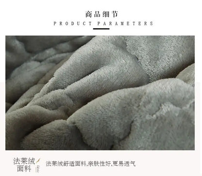 Fashion Flannel Bed Fitted Sheet Quilted Mattress Cover Soft and Comfortable Lace Fit Elastic Band Bed Sheet.