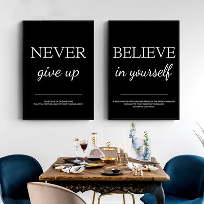 Modern Simple Inspirational Quotes Canvas Art Painting Prints Nordic Wall Decorative Posters for Living Room Office Home Decor.