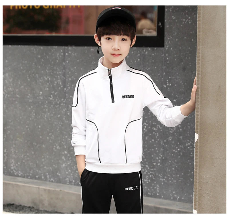 Spring Autumn Teenager Boys Clothing Sets Child Fashion Letter Sweatshirt + Pants 2Pcs Kids Tracksuit 4 5 6 7 8 9 10 11 12 Years.