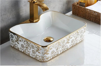 Kunst Keramik Bad Waschbecken Set Keramik Becken Platte Waschbecken Waschbecken Bad Wasserhahn Pop Up Becken Mischbatterie