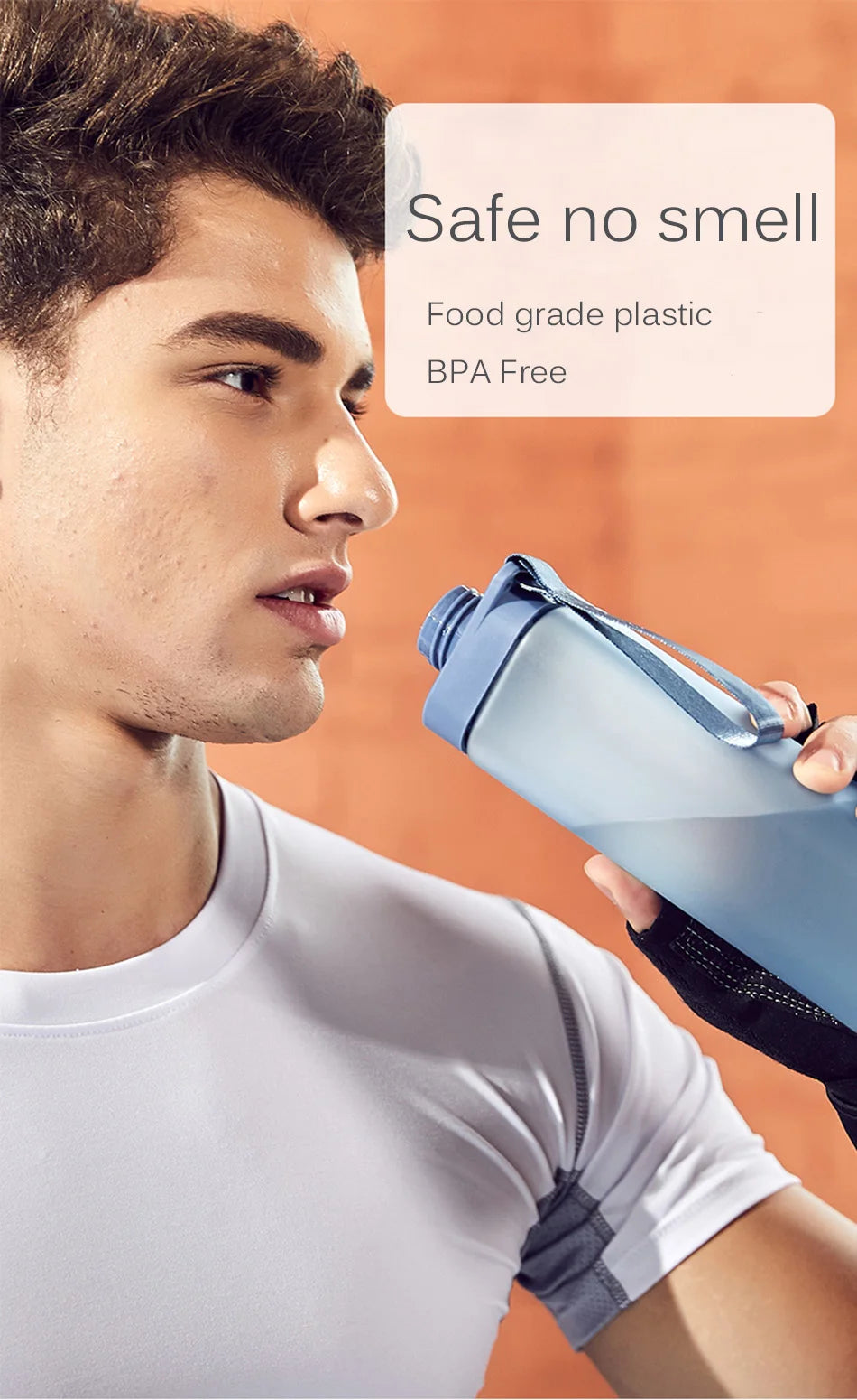 Fashion Square Frosted Plastic Water Bottle Portable Leakproof Transparent Gym Bottle Outdoor Sport Direct Drinking Cup BPA Free.