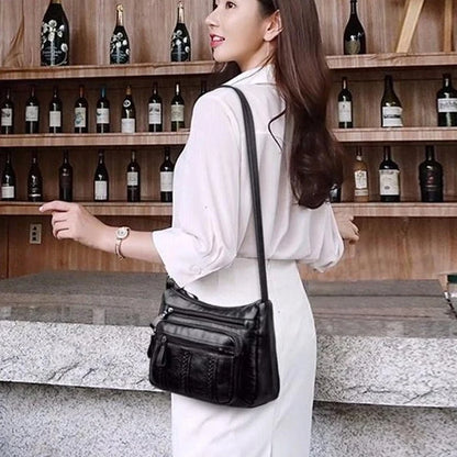Designer Women Crossbody Bag Soft Pu Leather Shoulder Bag Good Quality Messenger Bag Small Size Purse Ladies Handbags Black Flap.