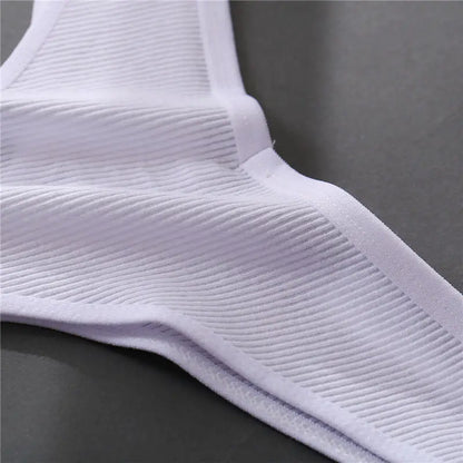 FINETOO 3PCS/Set G-string Panties Cotton Women's Underwear Sexy Panty Female Underpants Thong Solid Color Lingerie T-Back Design