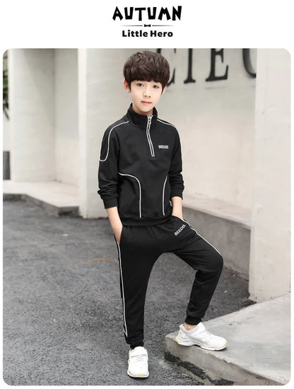 Spring Autumn Teenager Boys Clothing Sets Child Fashion Letter Sweatshirt + Pants 2Pcs Kids Tracksuit 4 5 6 7 8 9 10 11 12 Years.