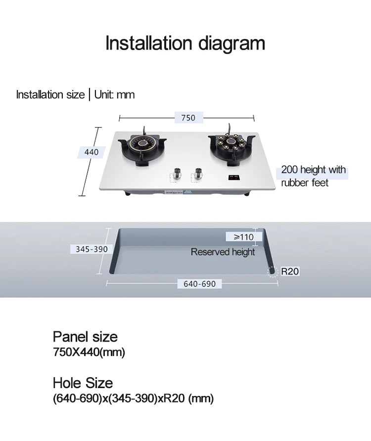 Household Double Stove Liquefied Gas Stove Embedded Kitchen Household Gas Stove Environmental Protection And Energy Saving.