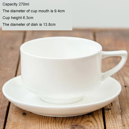 Pure White Bone China Coffee Cup Ceramic Simple Nordic Latte Cups Creative Fancy Afternoon Tea Cafe Coffee Cup and Saucer Spoon