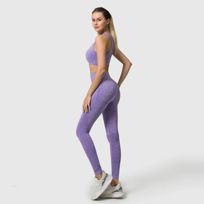2/3/5PCS Seamless Women Yoga Set Workout Sportswear Gym Clothing Fitness Long Sleeve Crop Top High Waist Leggings Sports Suits.