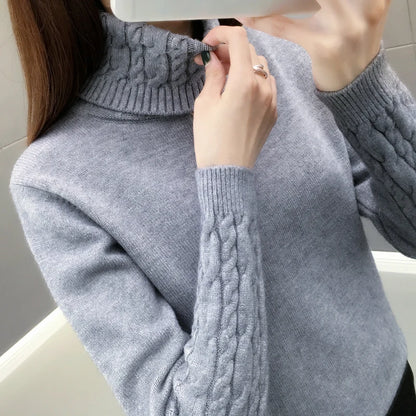 Frauen Pullover Rollkragen Pullover Herbst Winter Pullover Neue 2025, Lange Ärmel Dicke Warme Weibliche Pullover Khaki