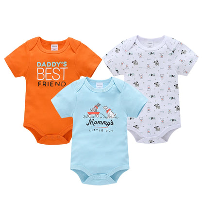 3 teile/los Baby Jungen Body Mode Körper Anzüge Kurzarm Neugeborenen Overalls Cartoon Kinder Baby Mädchen Strampler Kleidung Боди