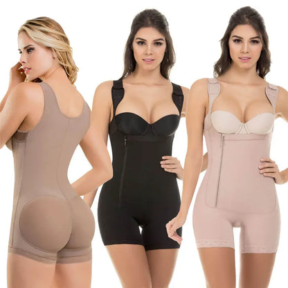 Zip Waist Lace Slimming Shaper Corset Control Shapewear Butt Lifter Strap Body Shaper Underwear Bodysuit Women Plus Size S-6xl