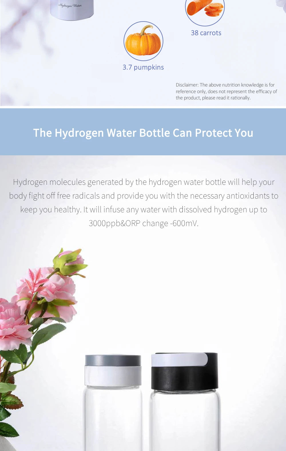 Max 3000ppb Hydrogen Rich Water Generator- 3 in 1 use(Breath with tube) DuPont SPE+PEM Dual Chamber H2 electrolysis Water Bottle.