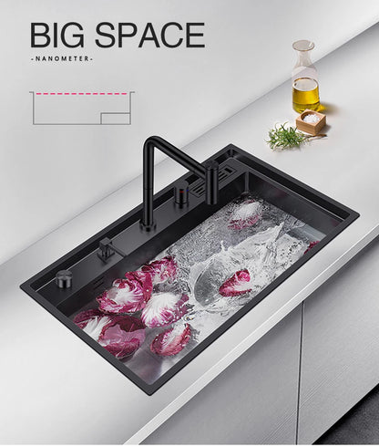 ASRAS Nanometer Handmade Sinks 4mm Thickness 220mm Depth SUS 304 Stainless Steel Luxury Stepped Kitchen Sinks