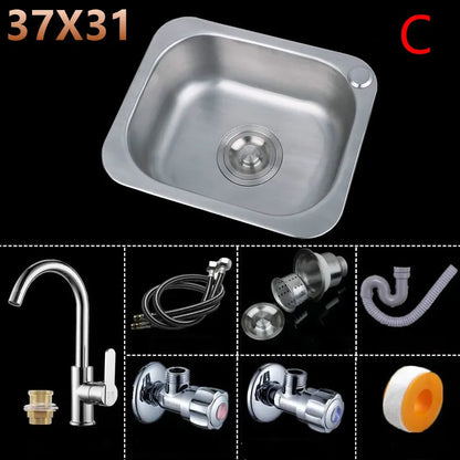 304 stainless steel sink single sink kitchen sink sink single basin thickened sink large single slot set WF907250