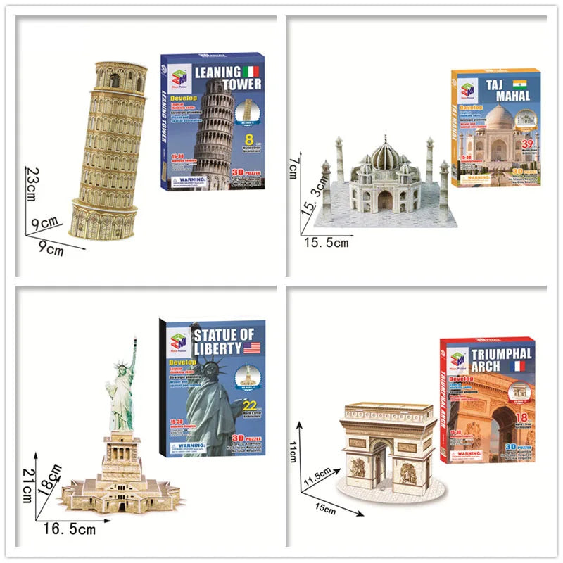 40 Style World Famous Architecture Building 3D Puzzle Model Construction 3D Jigsaw Puzzle Toys For Kids Christmas Gift.