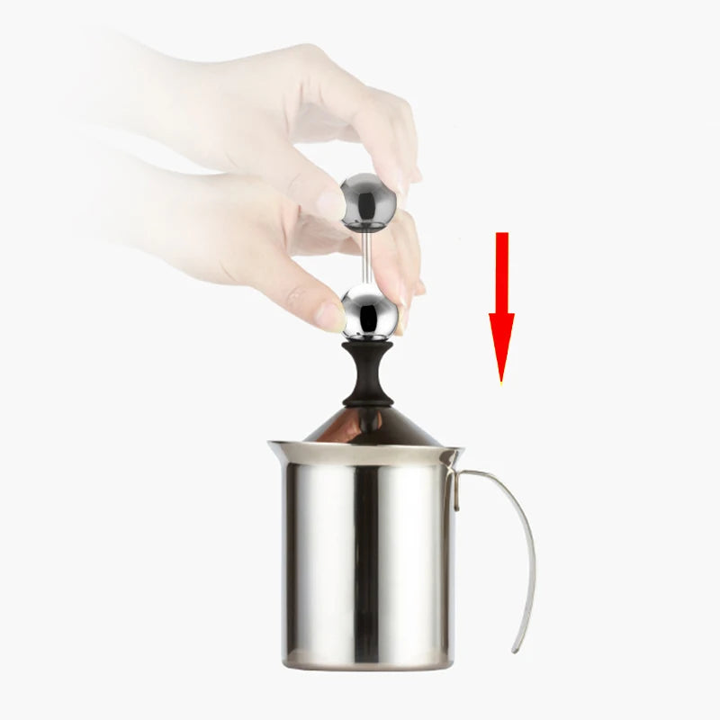 Stainless Milk Frother 400ML Double Mesh Milk Creamer Milk Foam For Cofffee Milk Egg Beater Kitchen Tool Coffee Mixe Frother.