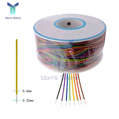 250M 30AWG Wire Cable 8 Color PCB Soldering Fly Iine 0.55mm Breadboard Jumper Colored Insulation Wrap Cable Tinned Pure Copper.