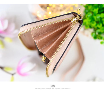 FOXER Women Split Leather Wallet Bifold Clutch Bag with Wristlet Fashion Card Holder Coin Purse Cellphone Bag Female Money Bag